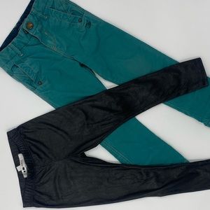 Omamini Los Angeles faux leather pants ( 100% coton) and French Catinimi pants.